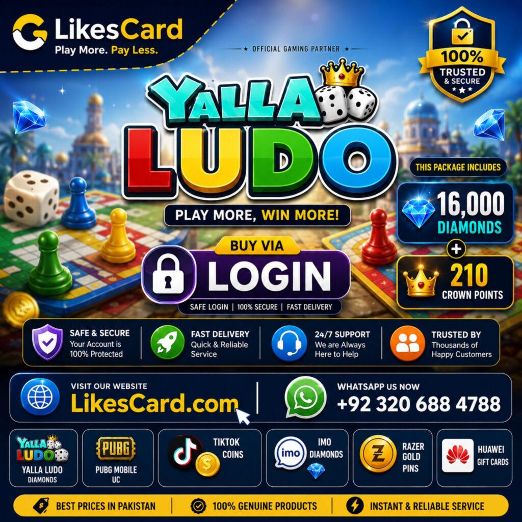 Buy 16000 Yalla Ludo Diamonds + 210 Crown Points | Login Top-Up | LikesCard